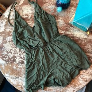 BLUE LIFE army green romper NWOT XS